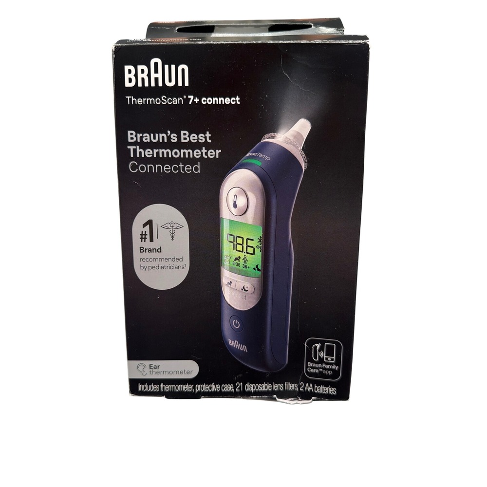 Braun ThermoScan 7+ Connect Digital Ear Thermometer for Kids, Babies - open box